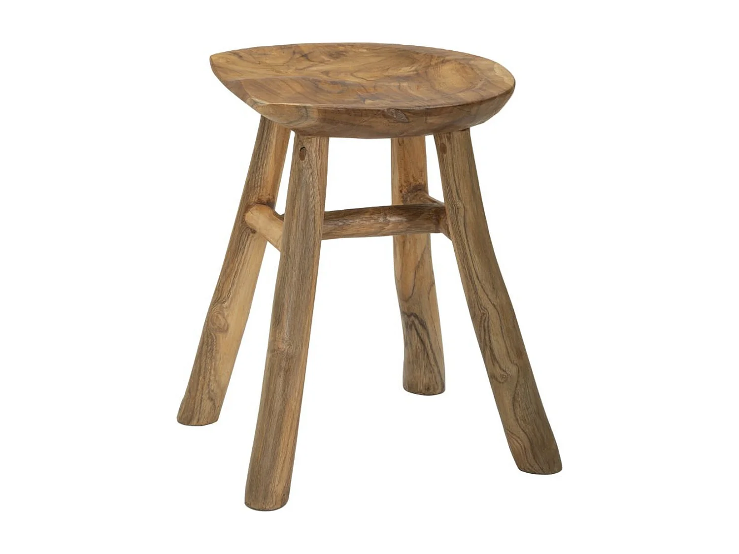 Tabouret Bas Natura 10, Marron, 35x30x42 cm, Seven Design
