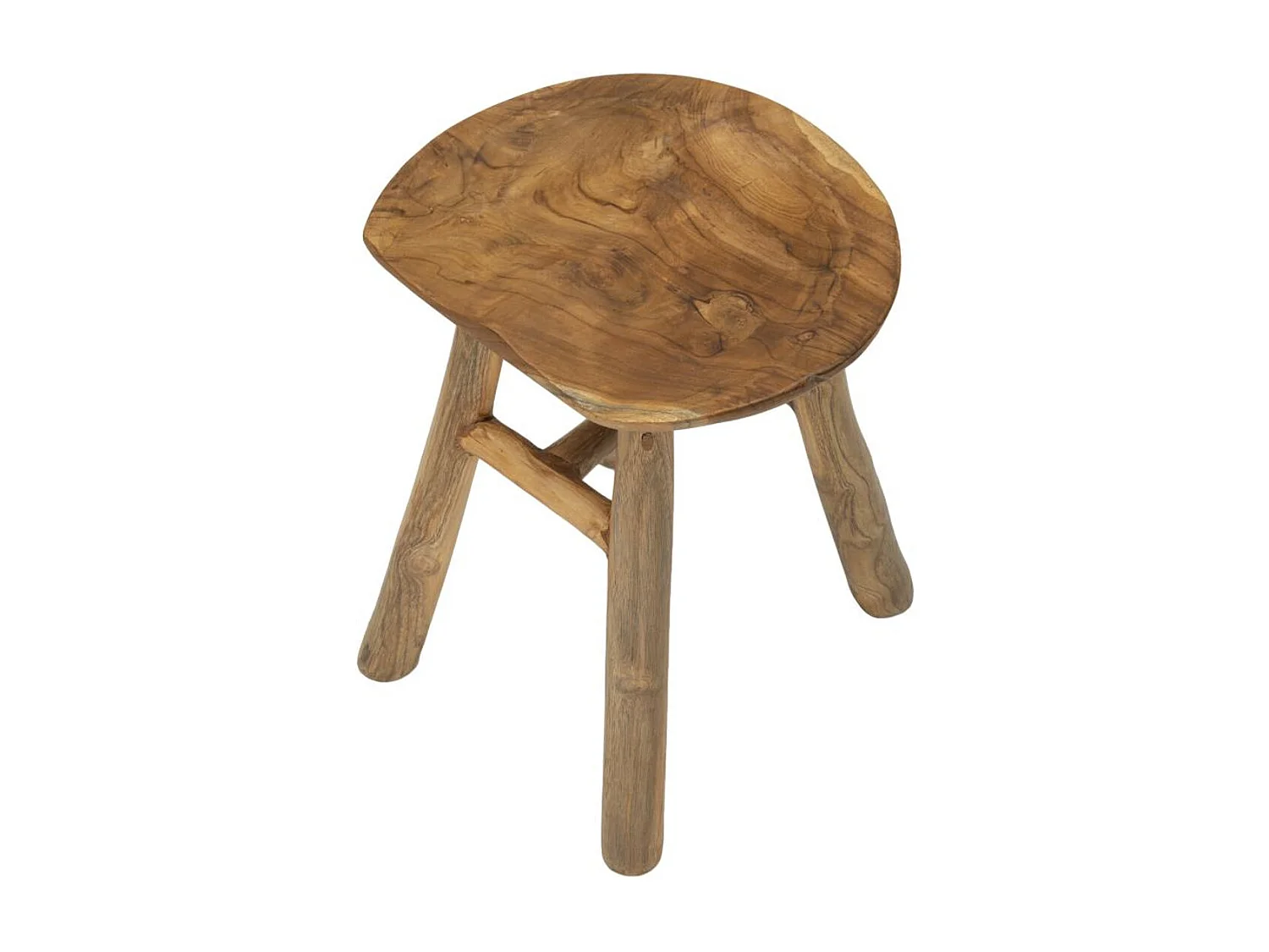 Tabouret Bas Natura 10, Marron, 35x30x42 cm, Seven Design