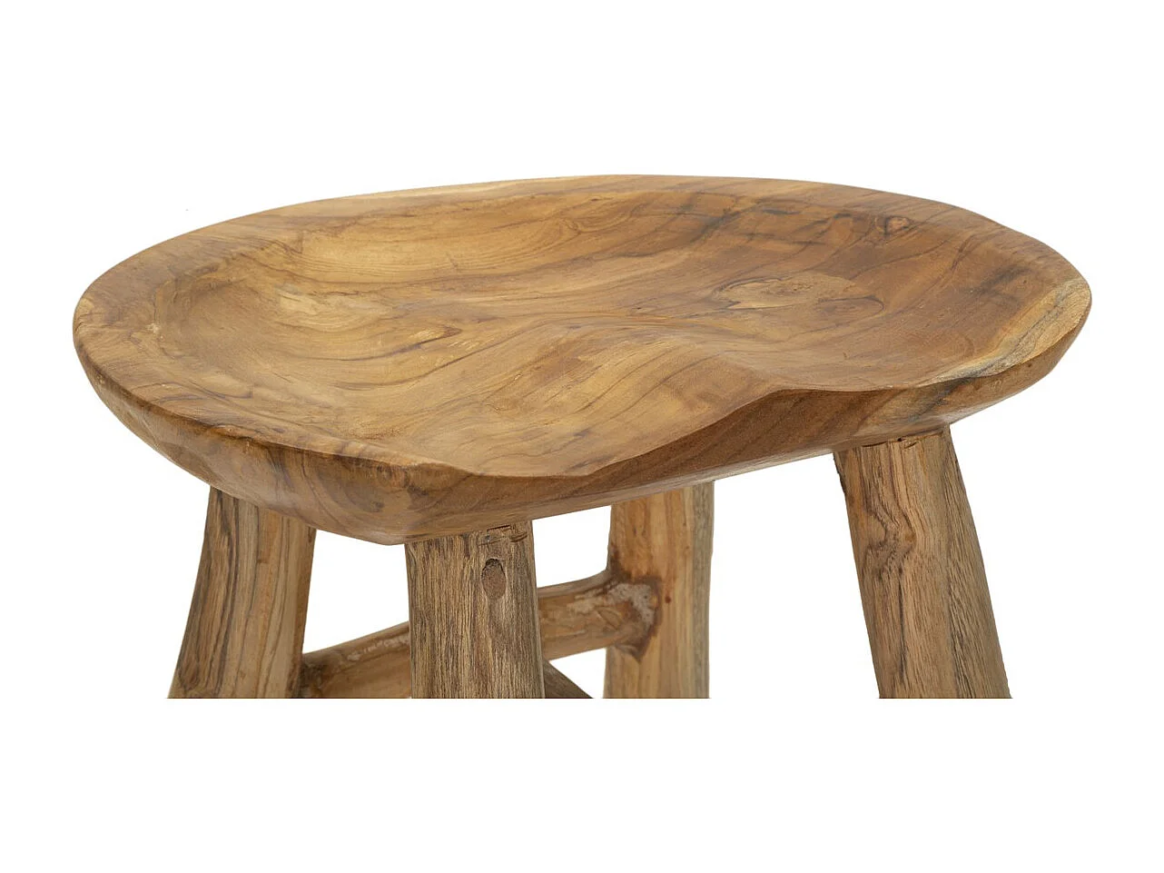 Tabouret Bas Natura 10, Marron, 35x30x42 cm, Seven Design