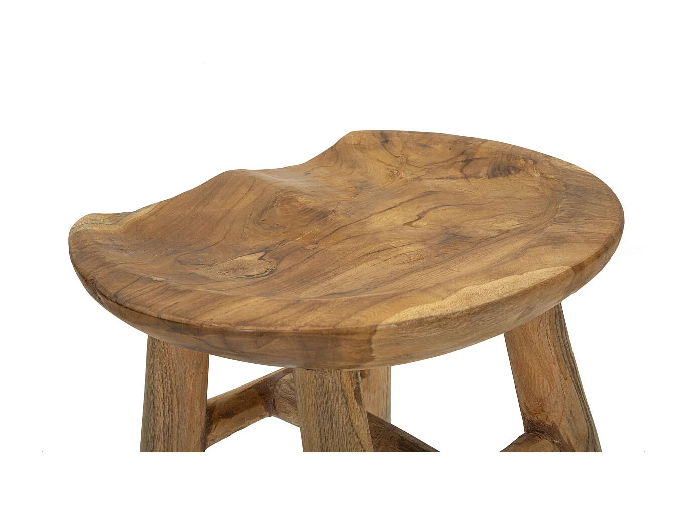 Tabouret Bas Natura 10, Marron, 35x30x42 cm, Seven Design