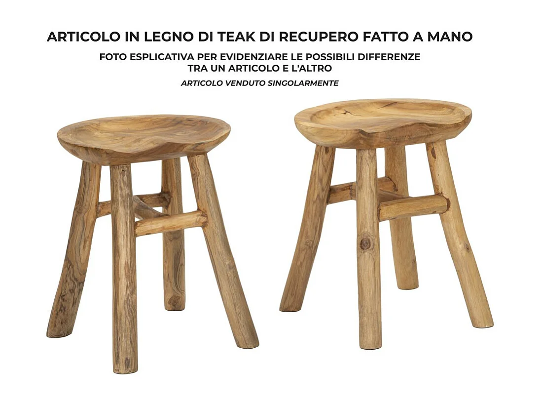 Tabouret Bas Natura 10, Marron, 35x30x42 cm, Seven Design