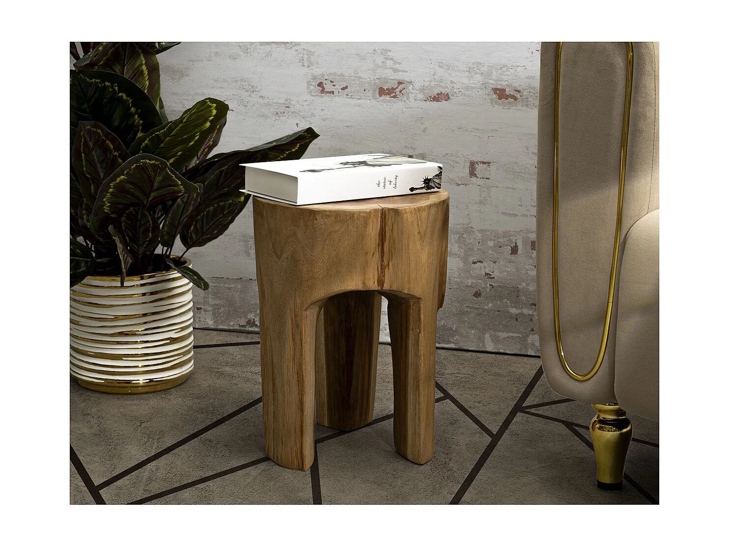 Banco Baixo Natura 9, Castanho, 30x30x40 cm, Seven Design