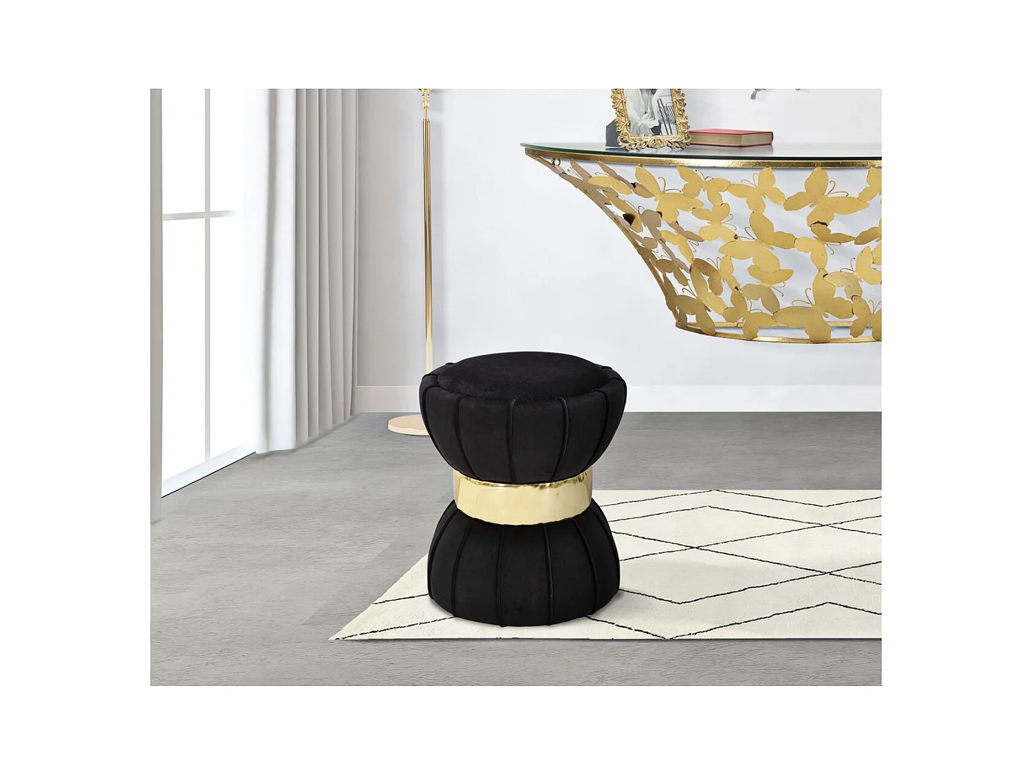 Pufa MF360, Czarny, 40x40x44 cm, Epikasa