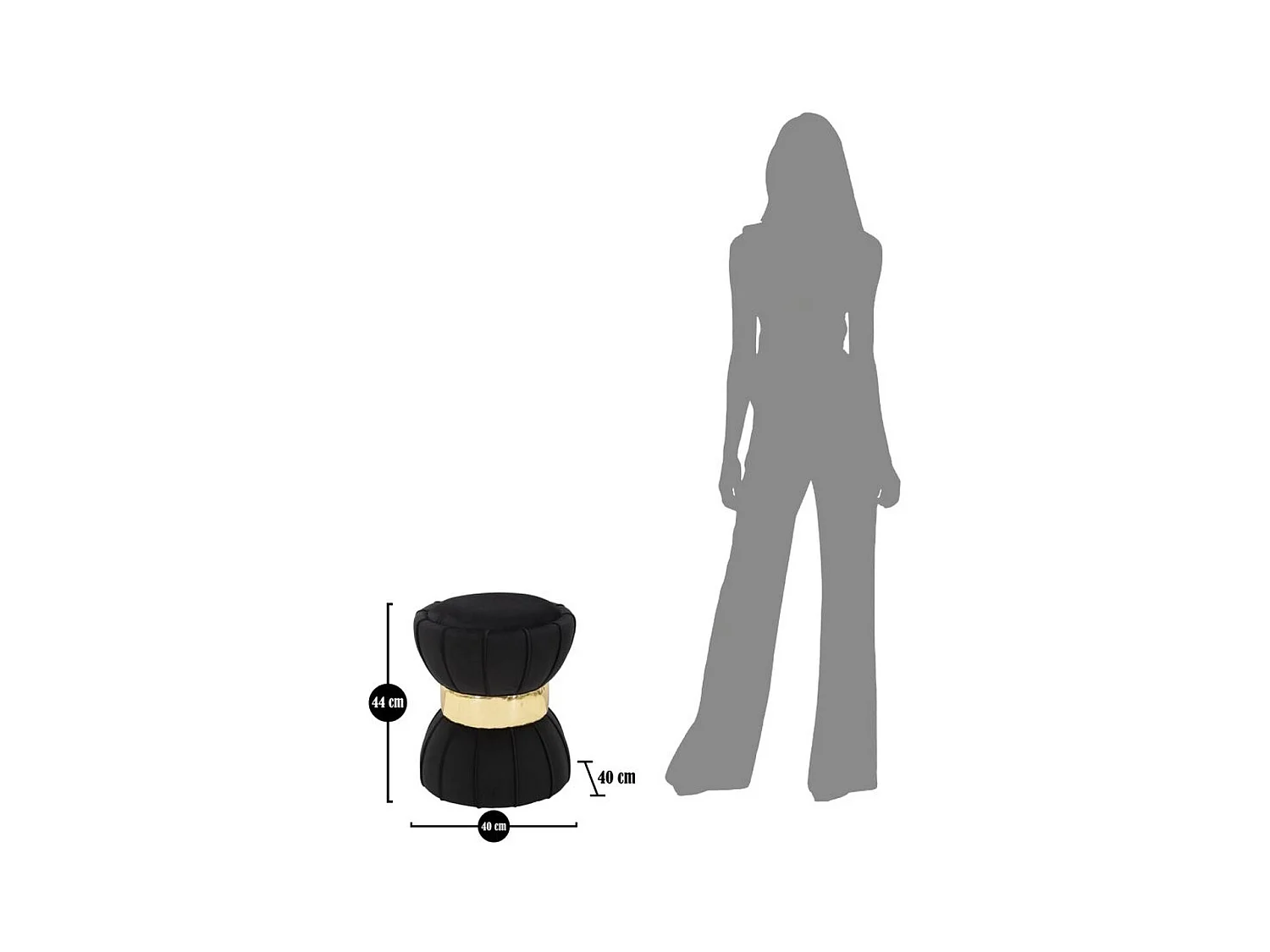 Pufa MF360, Czarny, 40x40x44 cm, Epikasa