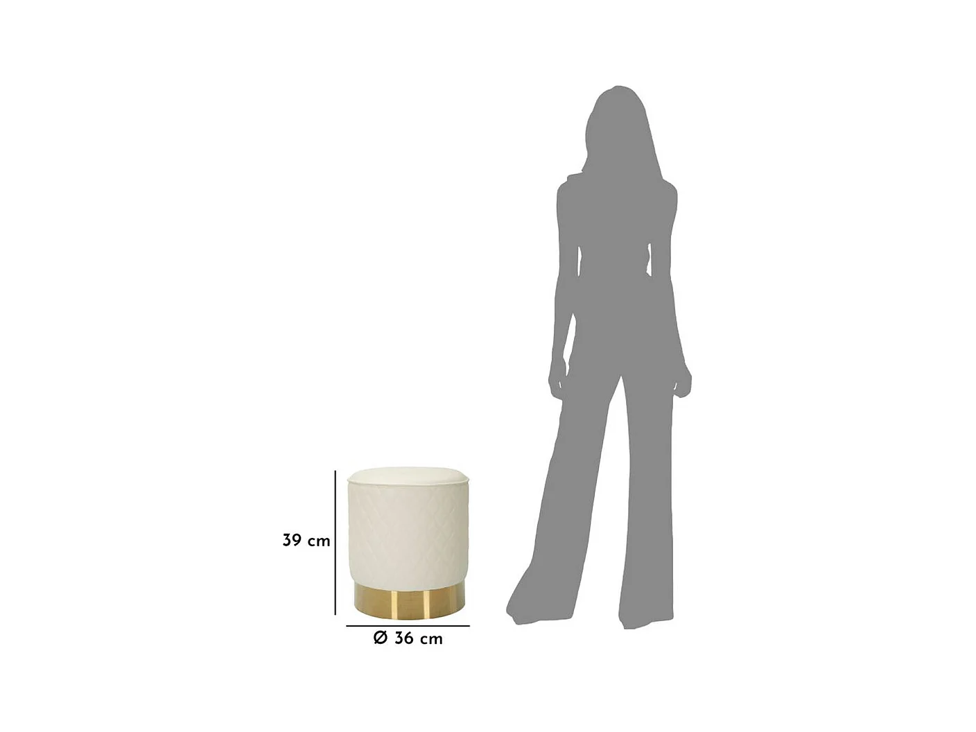 Poef MF354, Wit, 36x36x39 cm, Epikasa