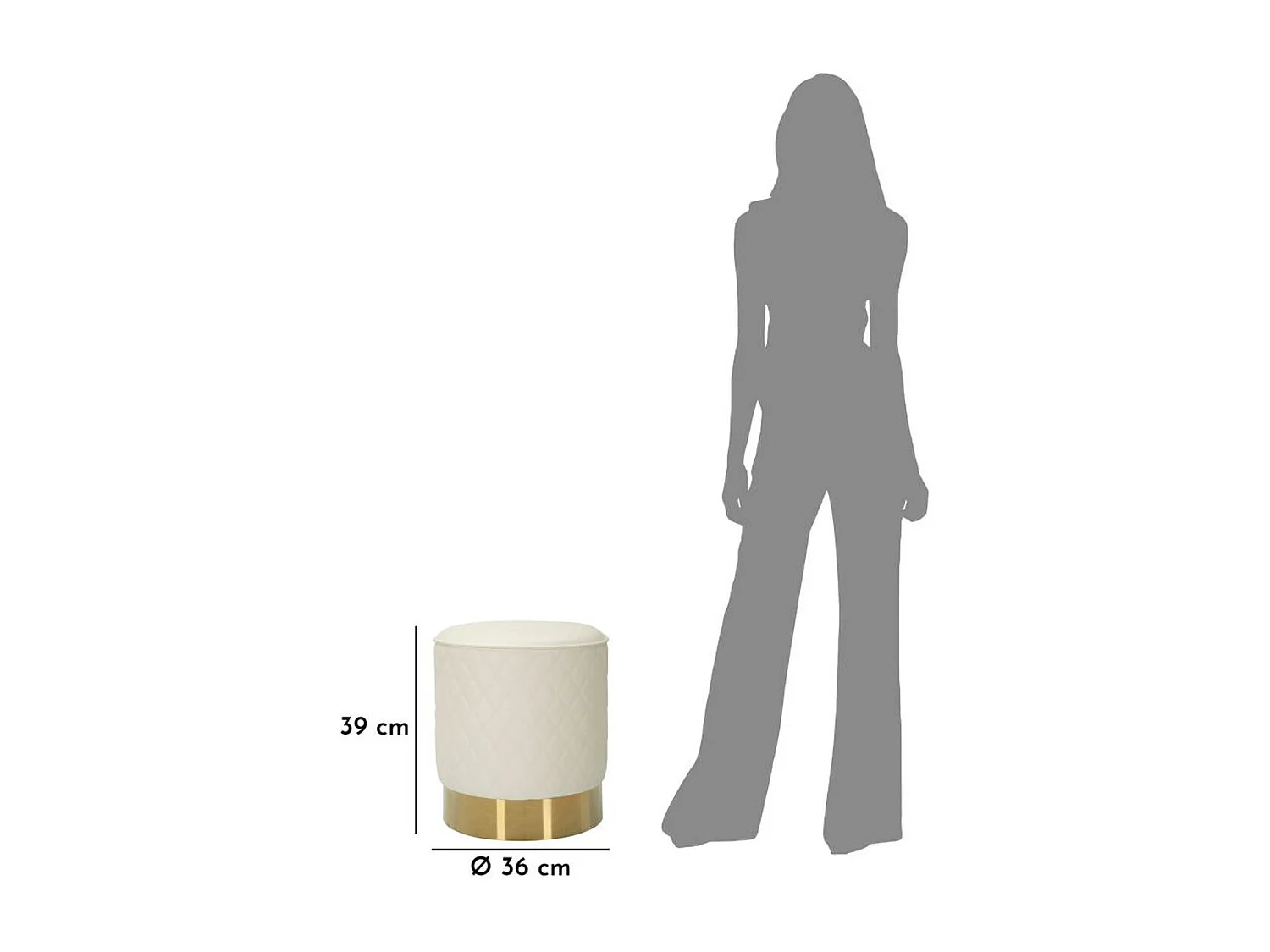 Pufa MF354, Biały, 36x36x39 cm, Seven Design