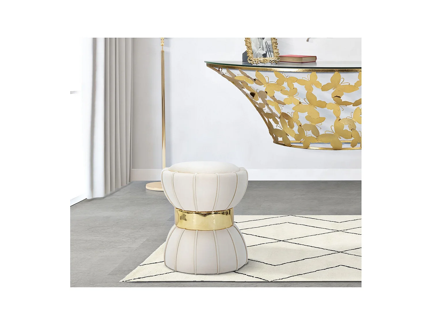 Pufa MF351, Beżowy, 40x40x44 cm, Epikasa