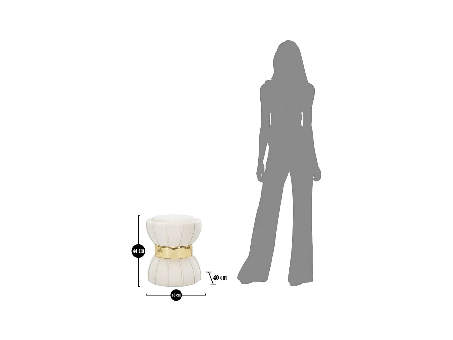 Pufa MF351, Beżowy, 40x40x44 cm, Epikasa