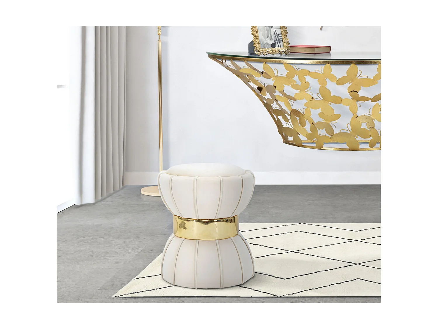 Pufa MF351, Beżowy, 40x40x44 cm, Seven Design