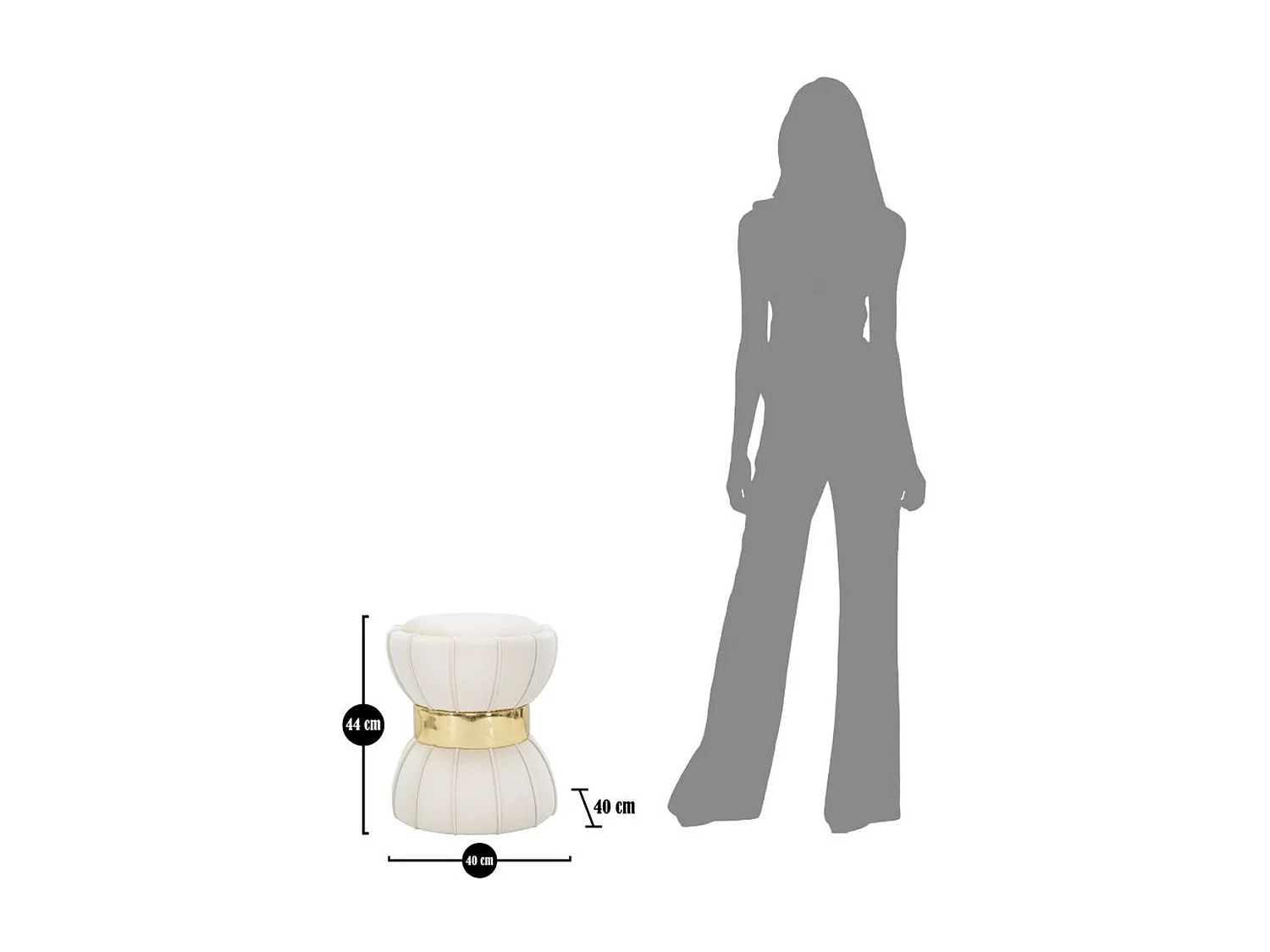 Pufa MF351, Beżowy, 40x40x44 cm, Seven Design