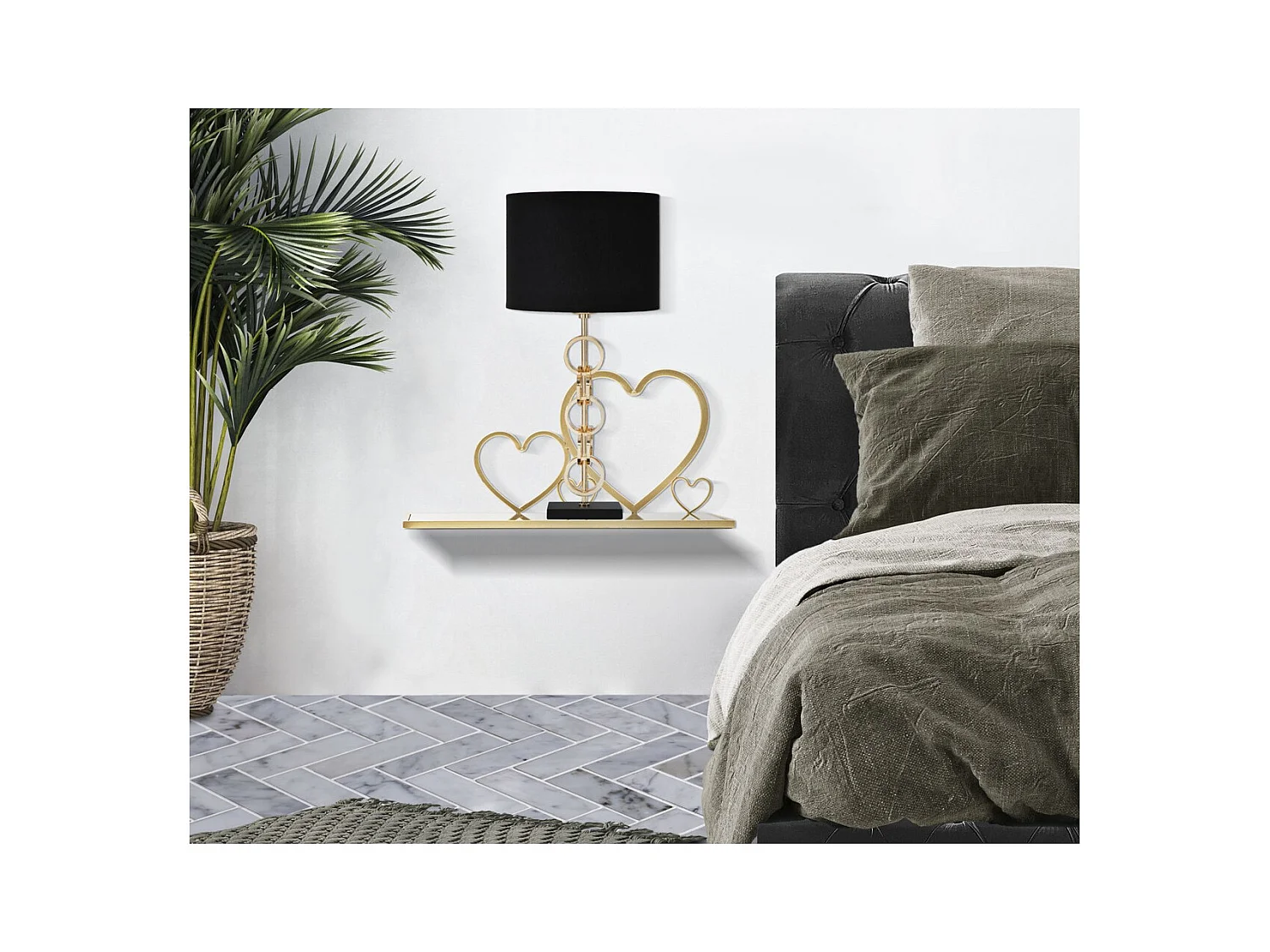 Półka Serce 23, Złoto, 41,5x18x21 cm, Epikasa