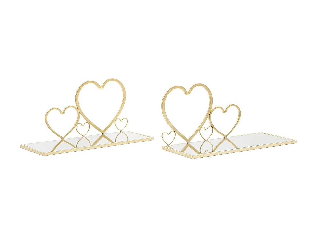 Étagère Cœur 23, Or, 41,5x18x21 cm, Seven Design