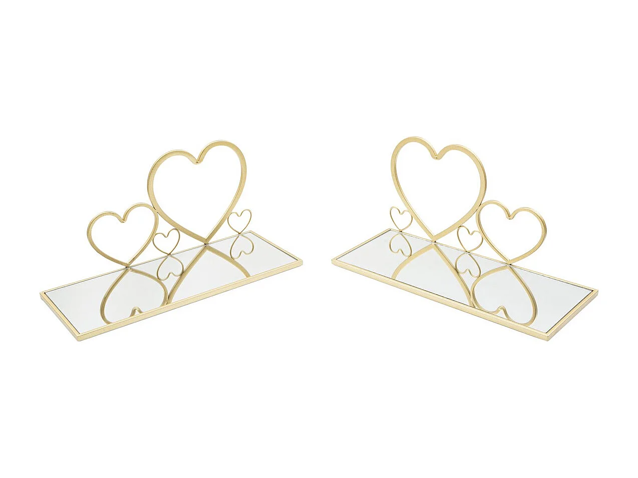 Étagère Cœur 23, Or, 41,5x18x21 cm, Seven Design