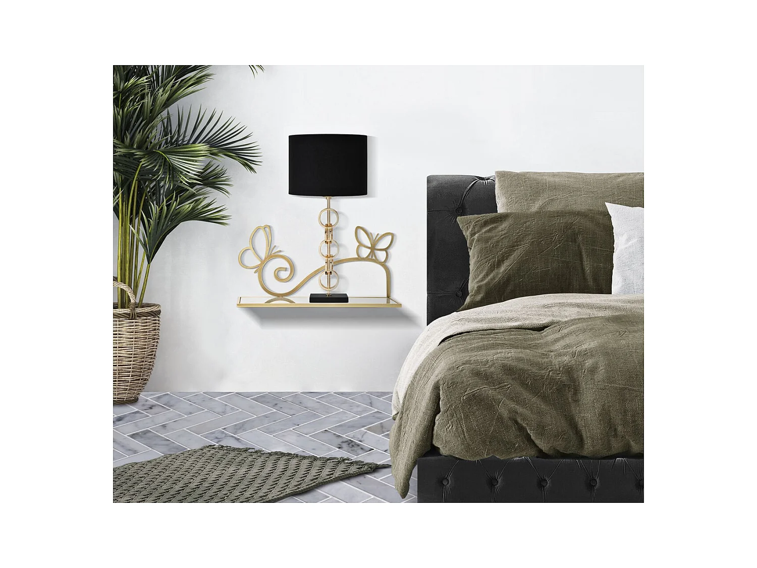 Półka MF225, Złoto, 41,5x18x21 cm, Epikasa