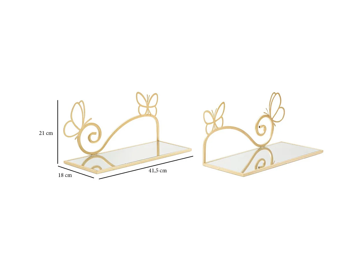 Półka MF225, Złoto, 41,5x18x21 cm, Epikasa