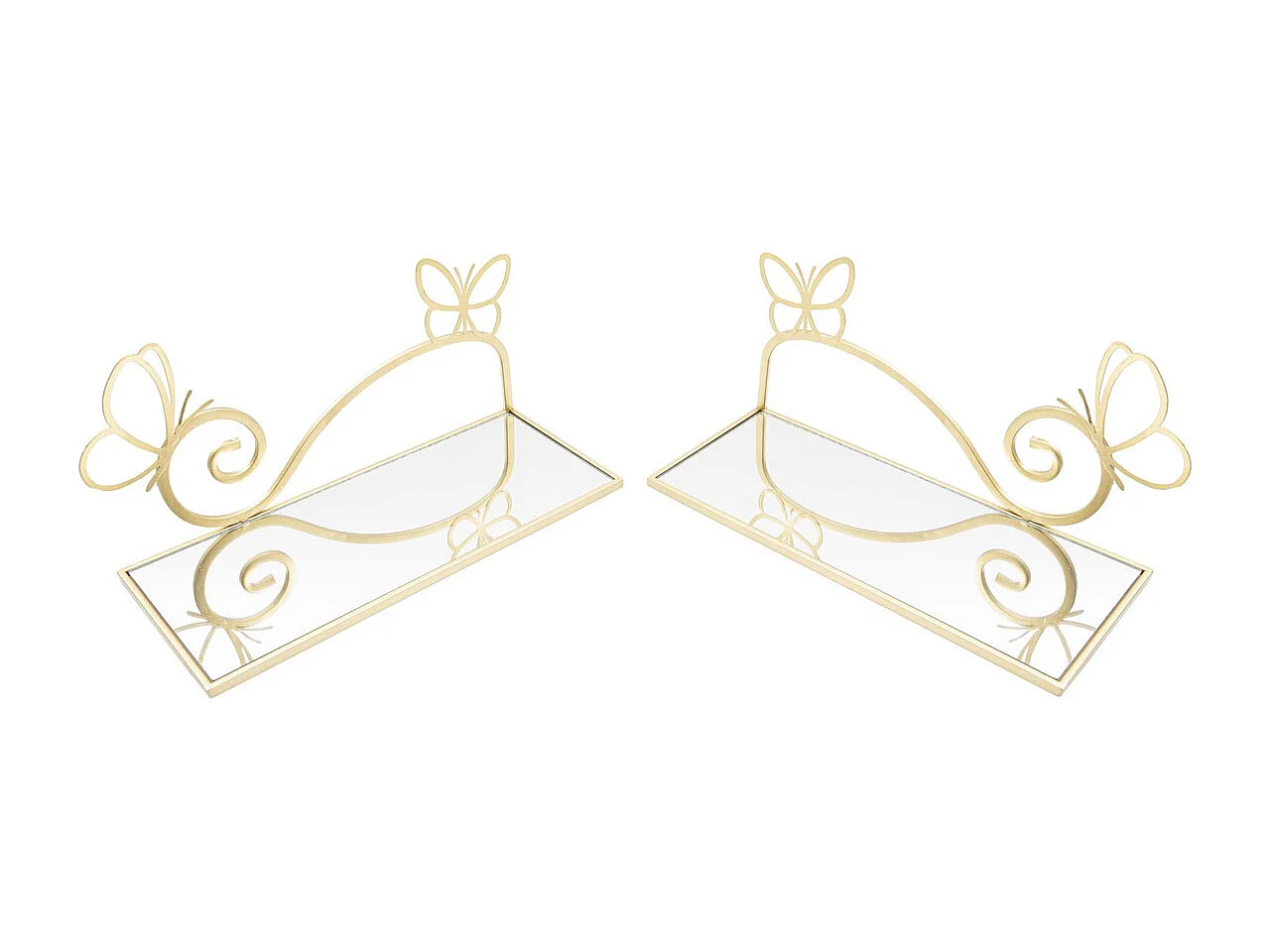 Étagère MF225, Or, 41,5x18x21 cm, Seven Design