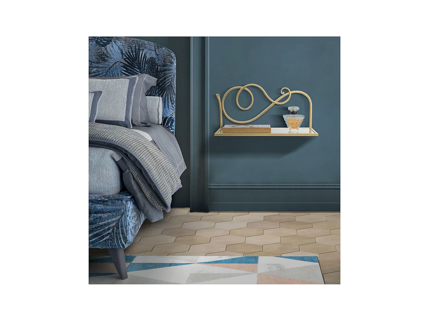 Półka MF226, Złoto, 41,5x18x20,5 cm, Epikasa