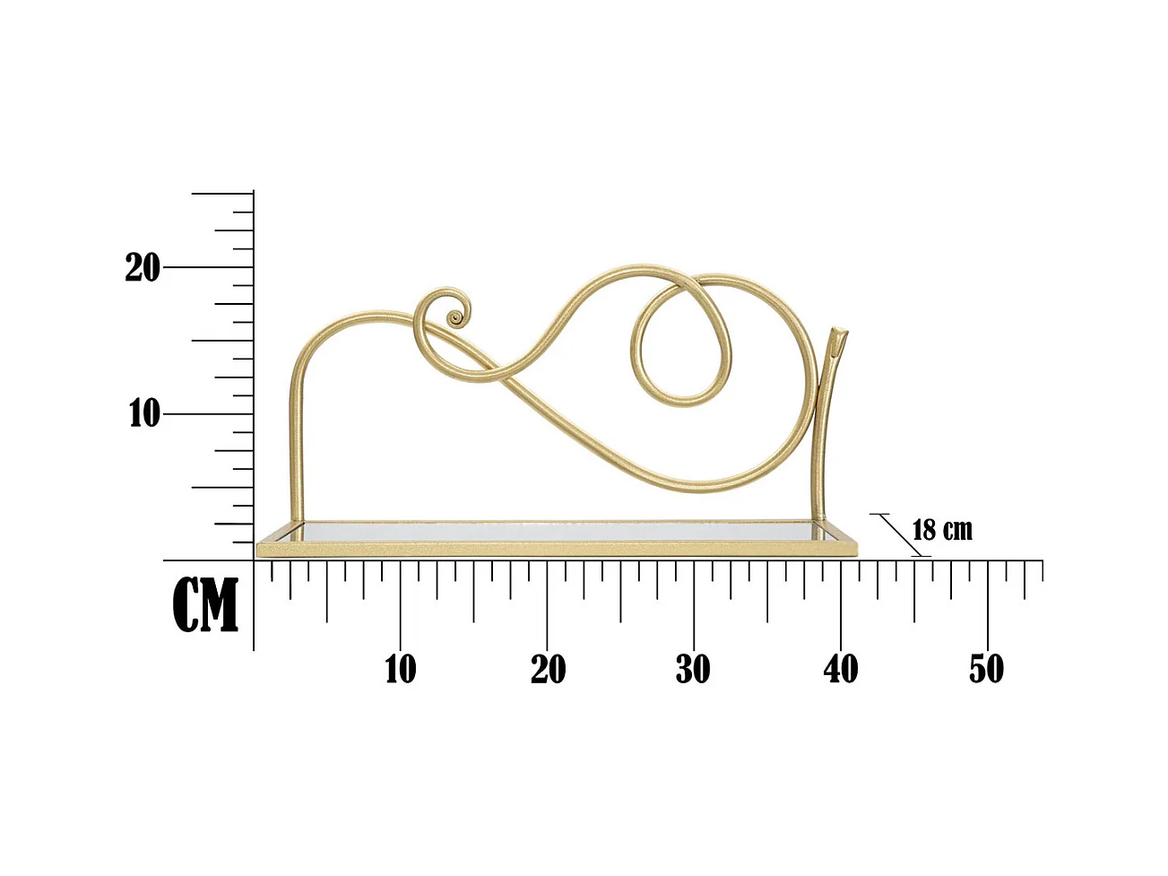 Półka MF226, Złoto, 41,5x18x20,5 cm, Epikasa