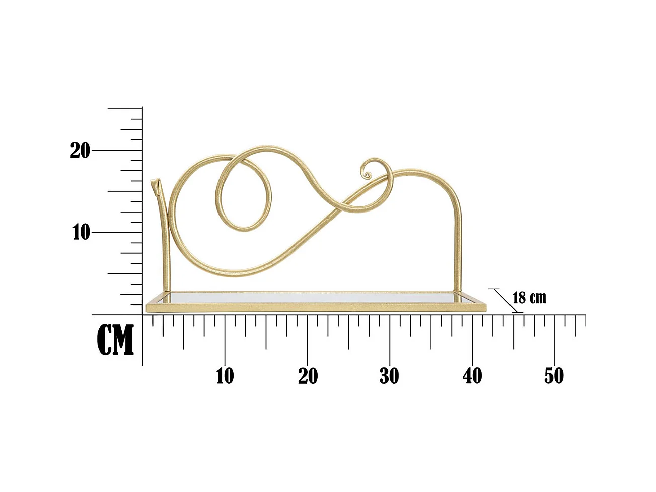 Półka MF226, Złoto, 41,5x18x20,5 cm, Epikasa