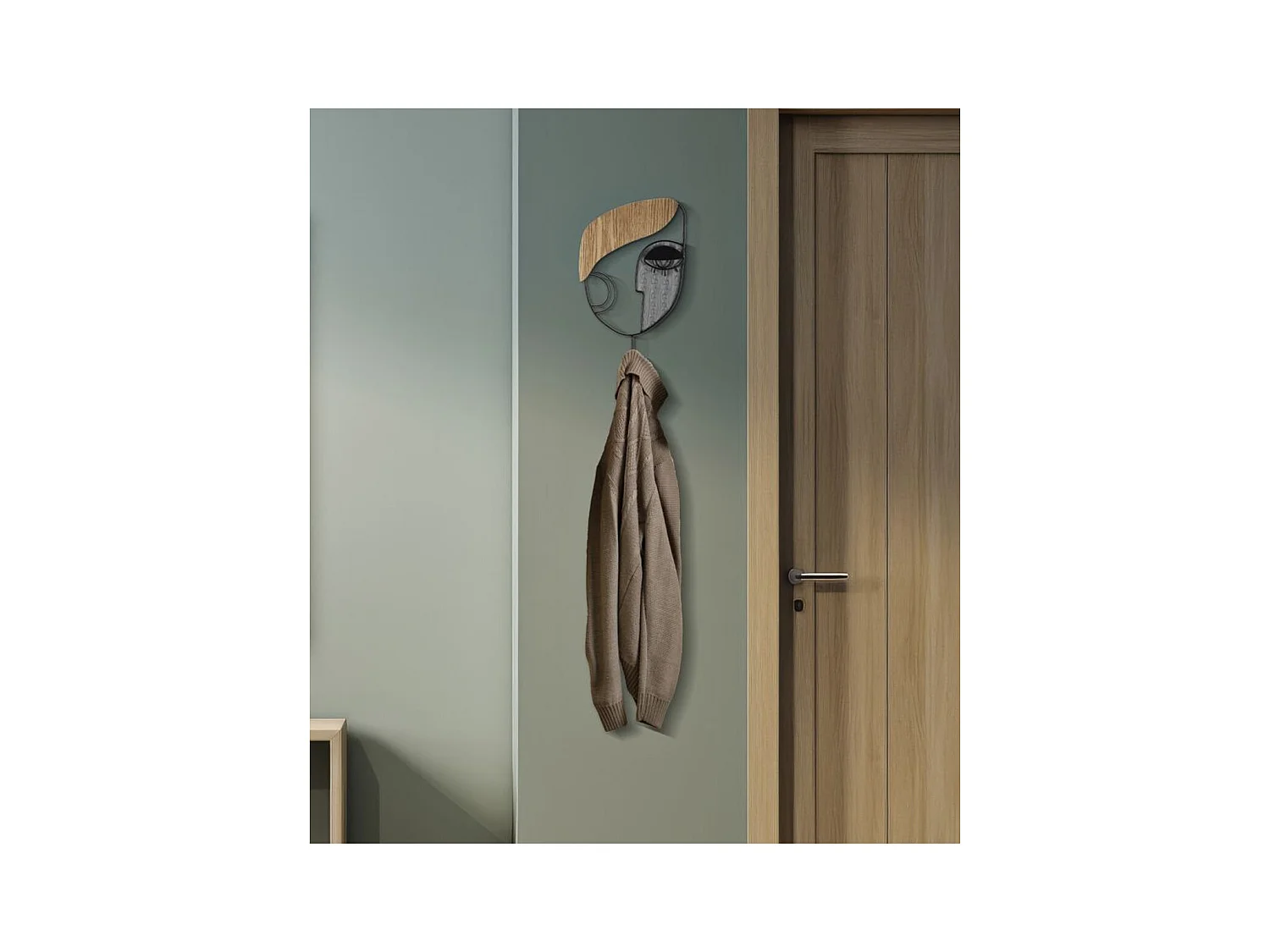 Wieszak ścienny Twarz 1, Wielokolorowy, 16x6x33 cm, Epikasa