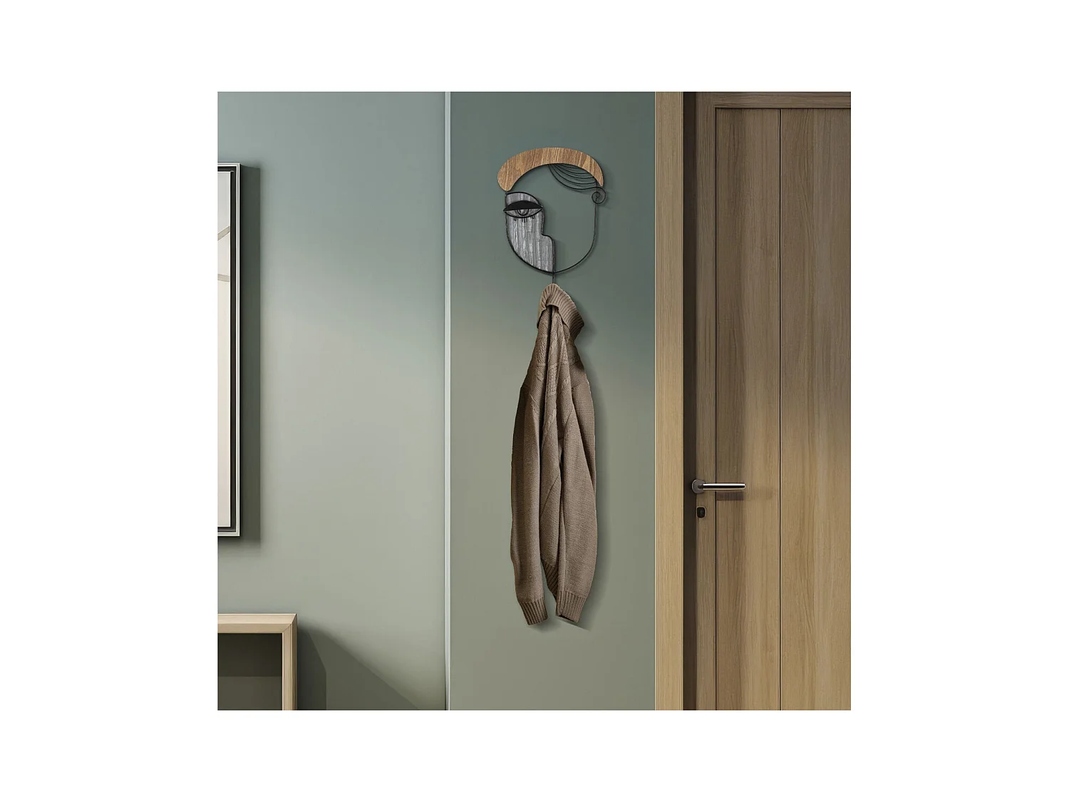 Wieszak ścienny Twarz, Wielokolorowy, 22x6x35 cm, Epikasa