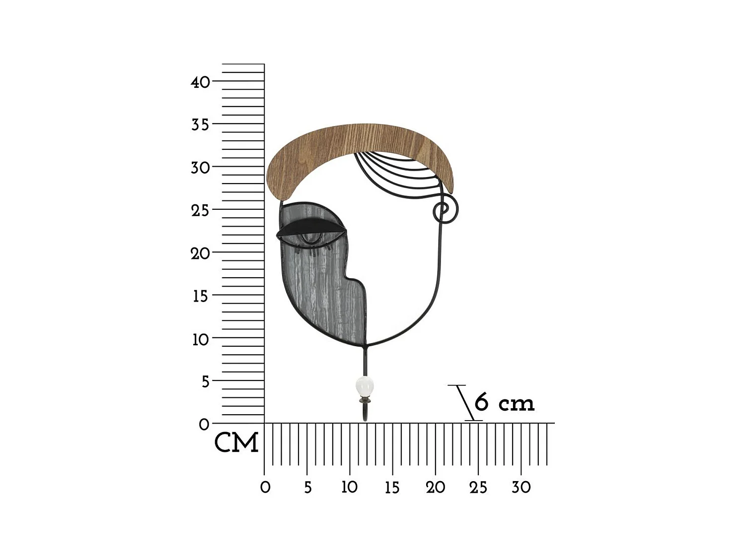 Wieszak ścienny Twarz, Wielokolorowy, 22x6x35 cm, Epikasa