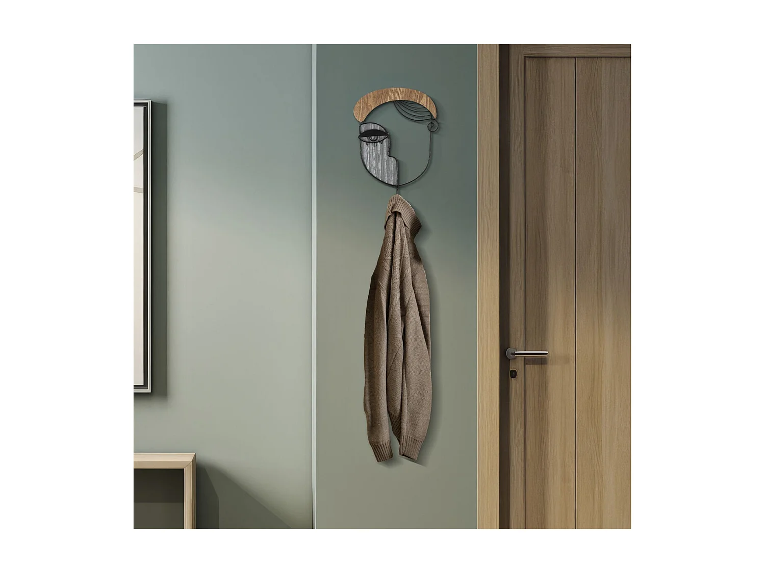 Perchero de Pared Cara, Multicolor, 22x6x35 cm, Seven Design