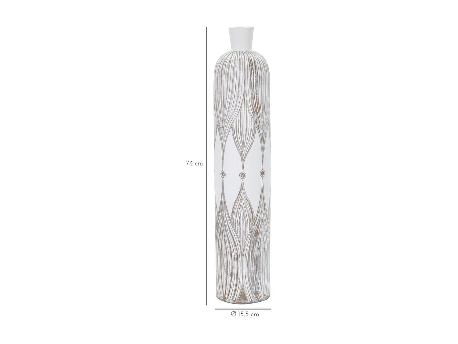 Vaso Decorativo MF672, Branco, 15x15x60 cm, Epikasa