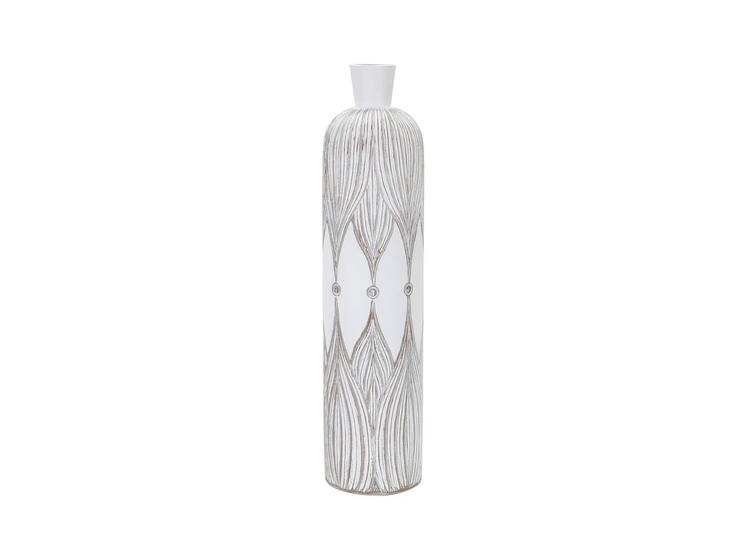 Vase Décoratif MF672, Blanc, 15x15x60 cm, Epikasa