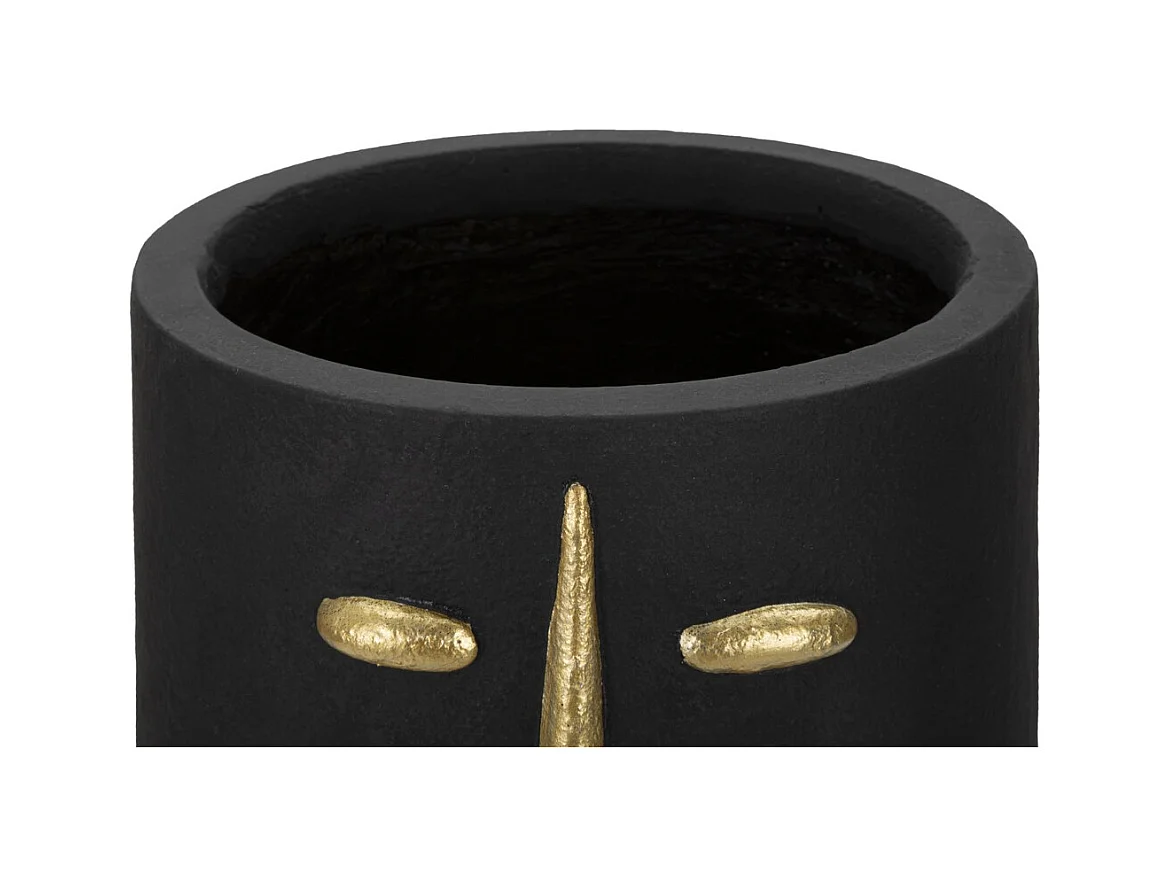 Decoratieve Vaas Gezicht 23, Zwart, 21x21x45 cm, Seven Design