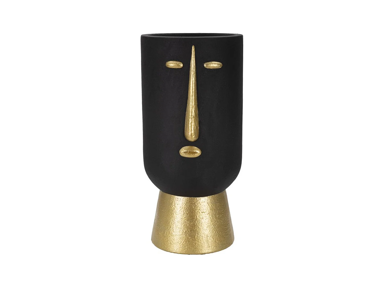 Vase Décoratif Visage 23, Noir, 21x21x45 cm, Epikasa
