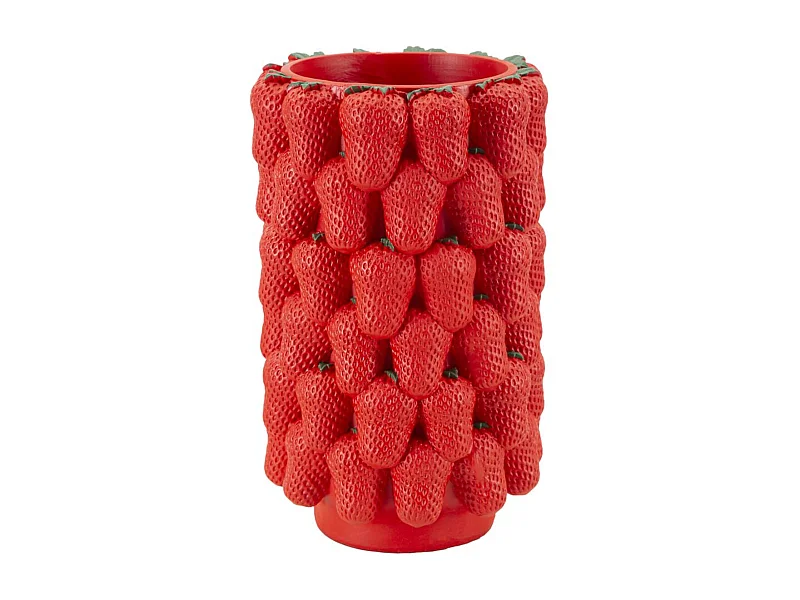 Vaso Decorativo Morangos, Vermelho, 20x20x32 cm, Epikasa