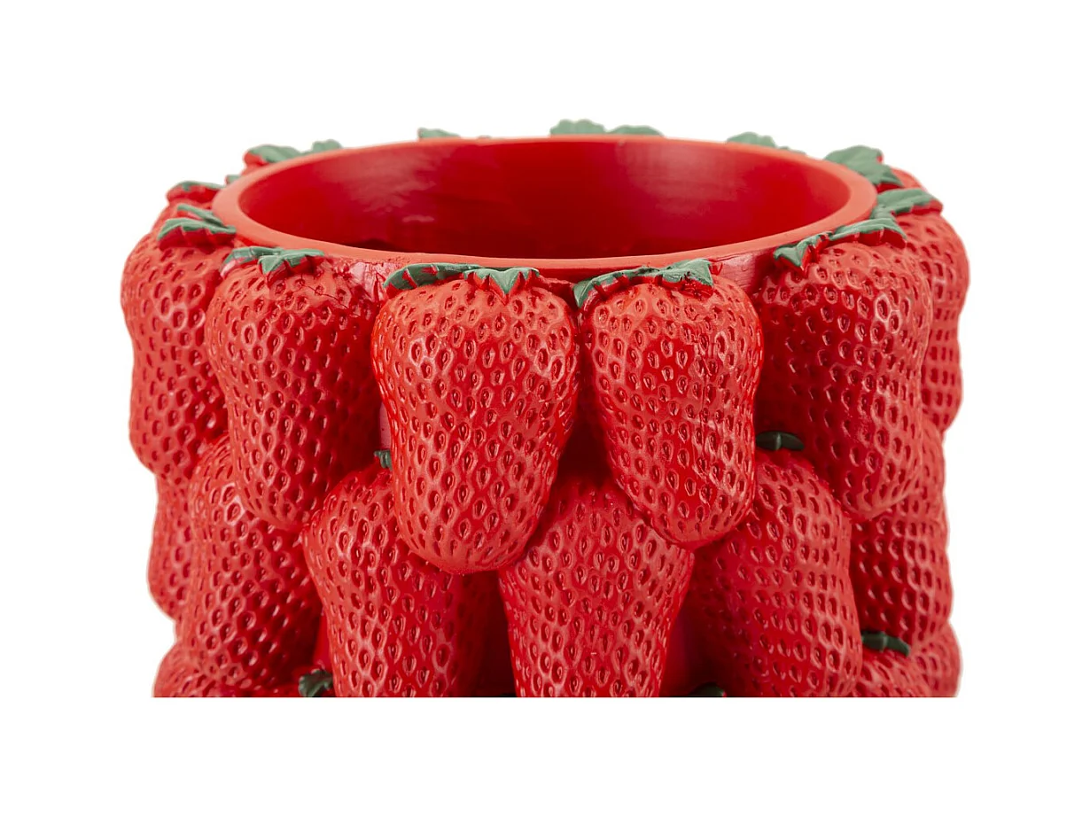 Vaso Decorativo Morangos, Vermelho, 20x20x32 cm, Epikasa