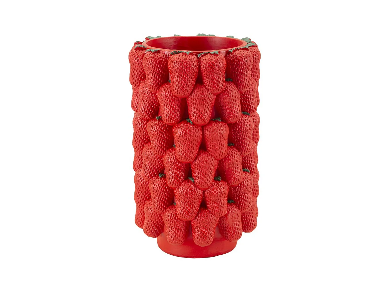 Vase Décoratif Fraises, Rouge, 20x20x32 cm, Epikasa