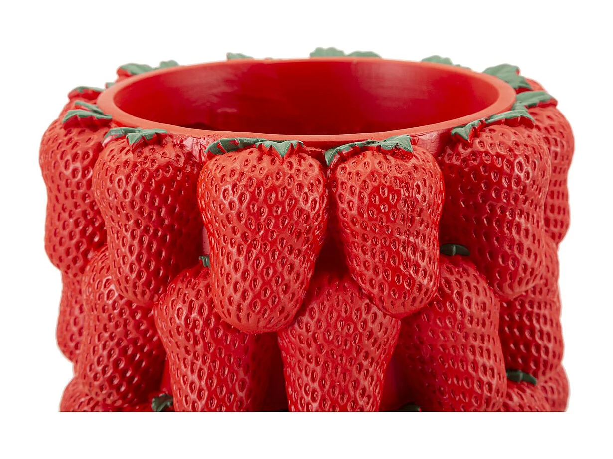 Vase Décoratif Fraises, Rouge, 20x20x32 cm, Seven Design