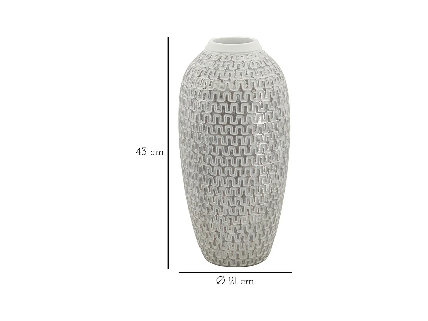 Wazon Dekoracyjny MF675, Biały, 21x21x43 cm, Epikasa