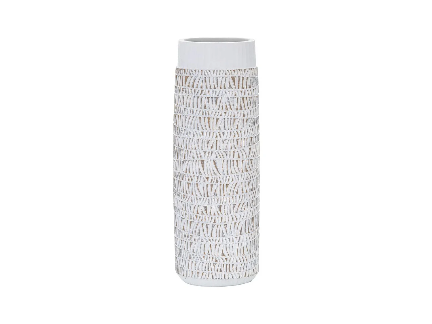 Vase Décoratif MF678, Blanc, 19x12x50 cm, Epikasa