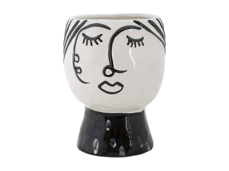 Vaso Decorativo Rosto 32, Branco, 14x14x18,2 cm, Epikasa