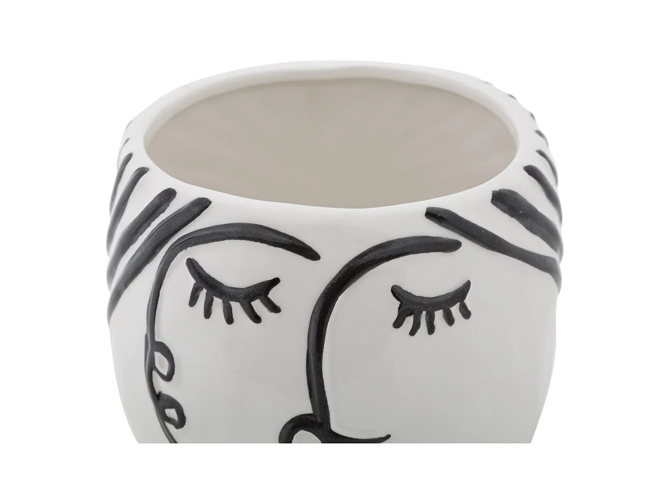 Vaso Decorativo Rosto 32, Branco, 14x14x18,2 cm, Epikasa
