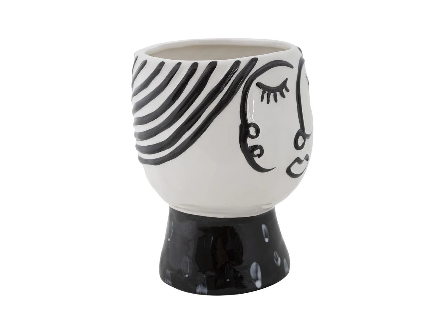 Vaso Decorativo Rosto 32, Branco, 14x14x18,2 cm, Epikasa