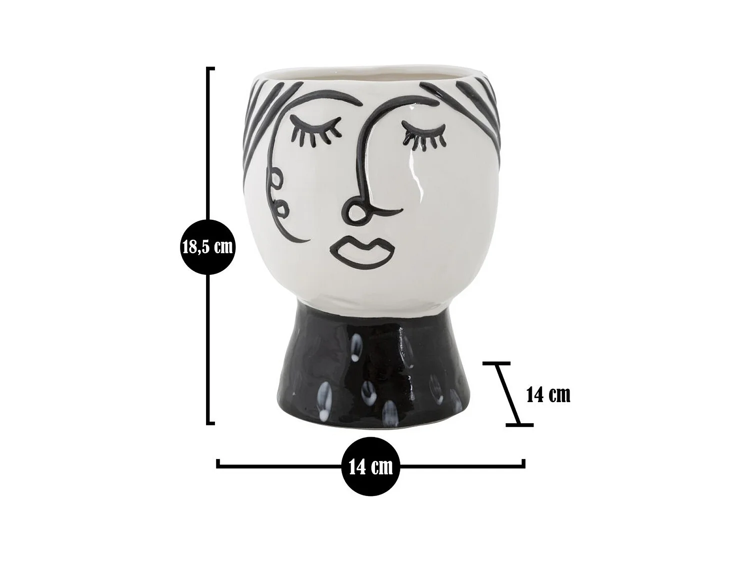 Vaso Decorativo Rosto 32, Branco, 14x14x18,2 cm, Epikasa