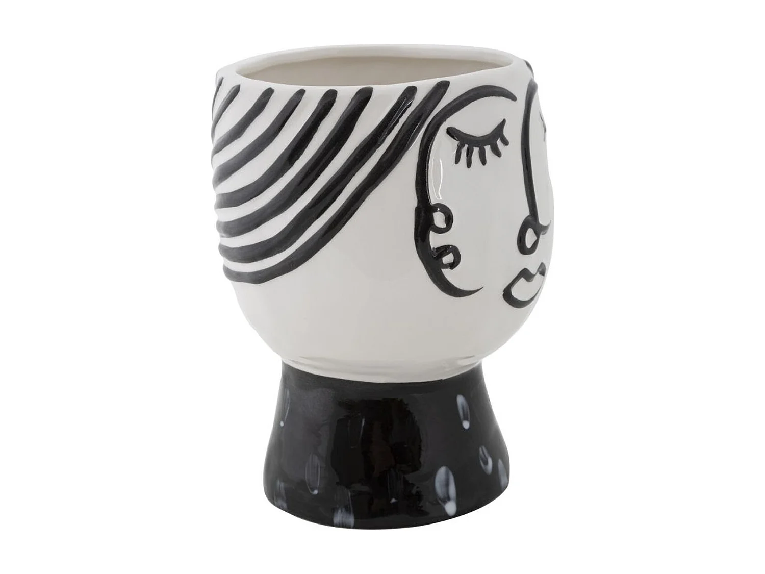 Vase Décoratif Visage 32, Blanc, 14x14x18,2 cm, Seven Design