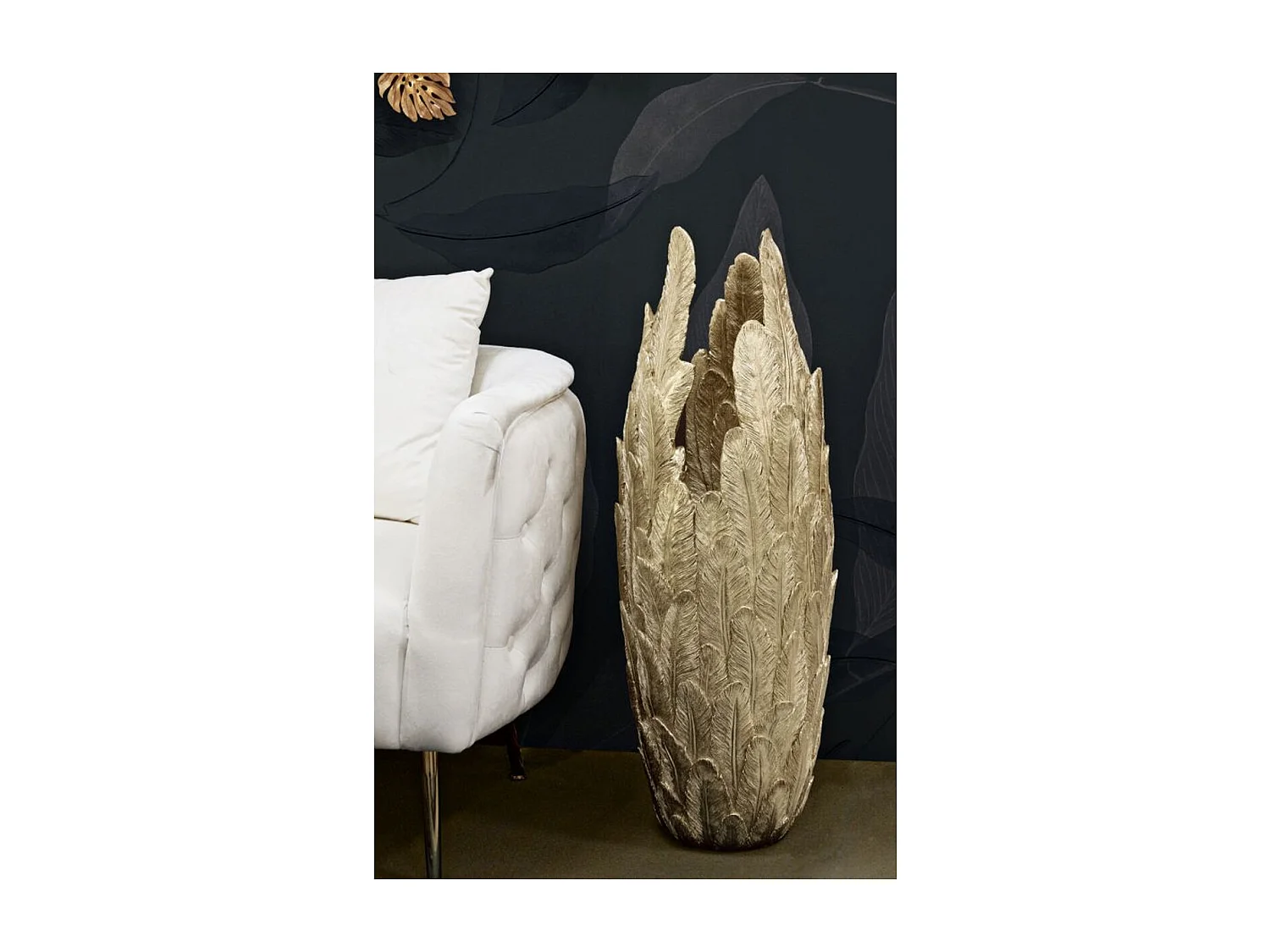 Vaso Decorativo MF652, Oro, 34,5x34x91 cm, Epikasa