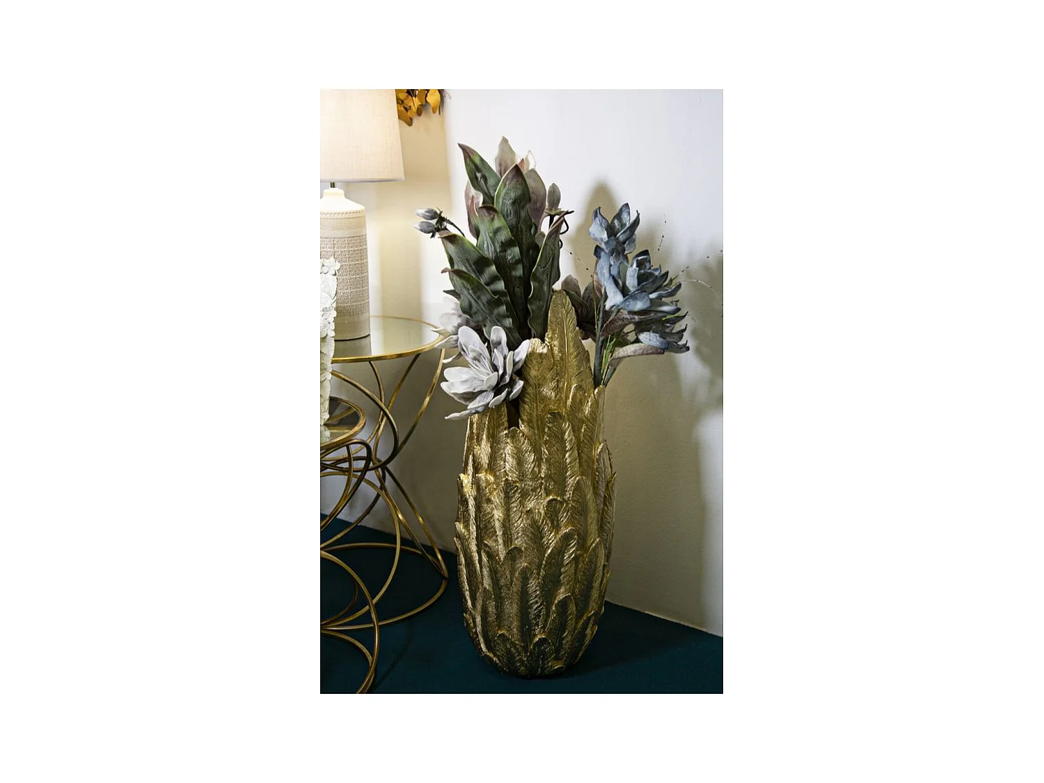 Vaso Decorativo MF653, Oro, 32x34x80 cm, Epikasa