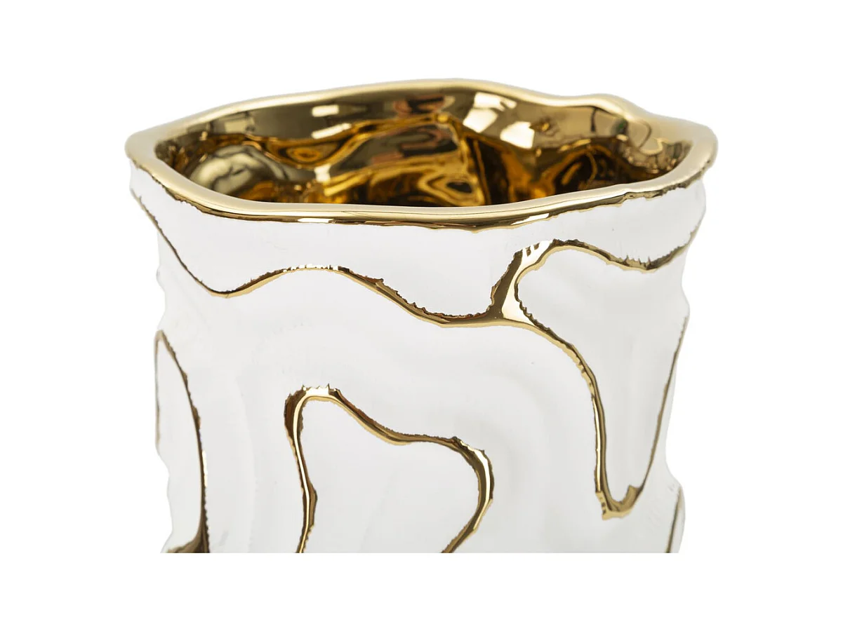 Vaso Decorativo MF651, Branco, 12,5x12,5x25 cm, Epikasa