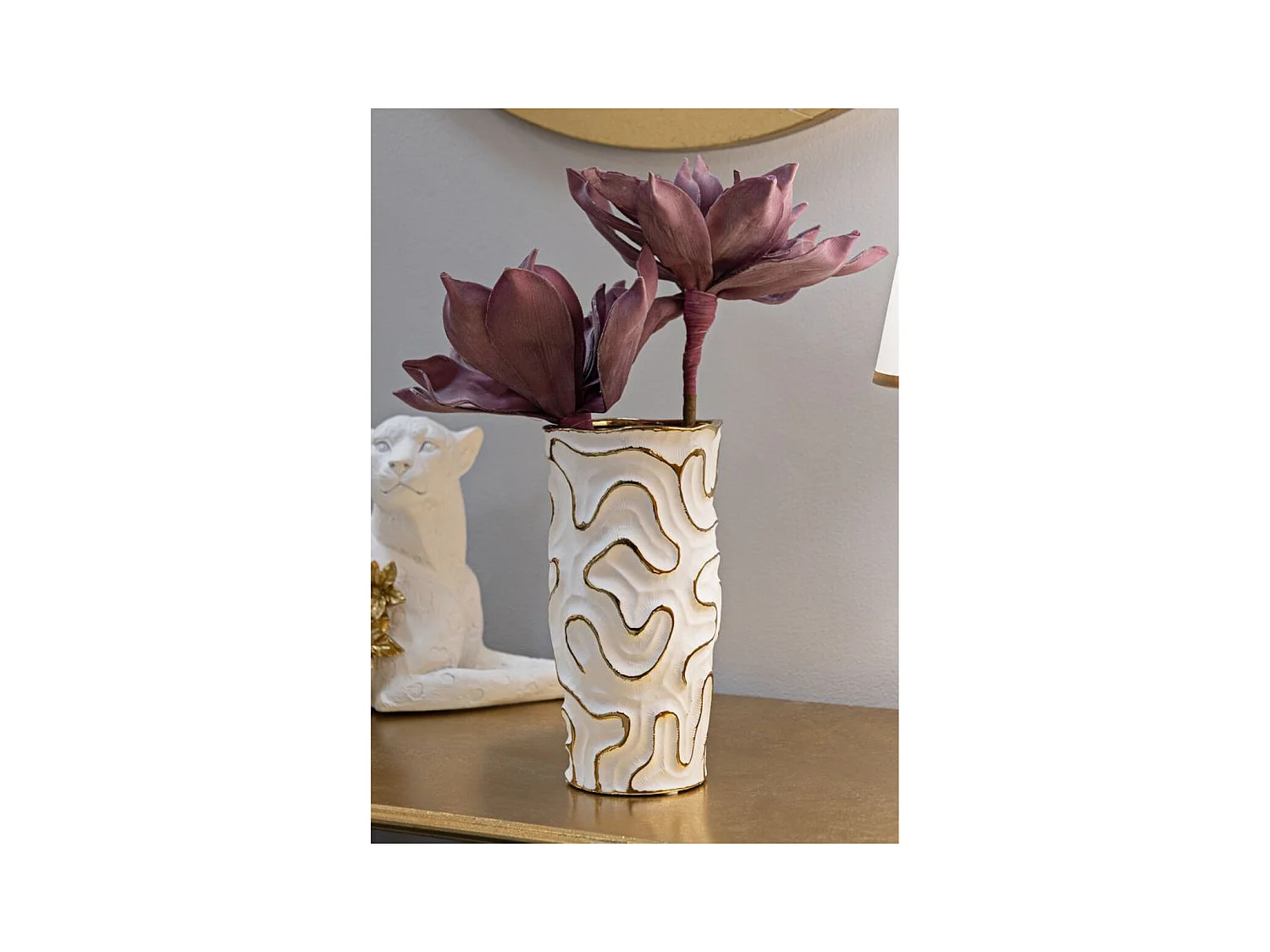 Vaso Decorativo MF651, Branco, 12,5x12,5x25 cm, Epikasa