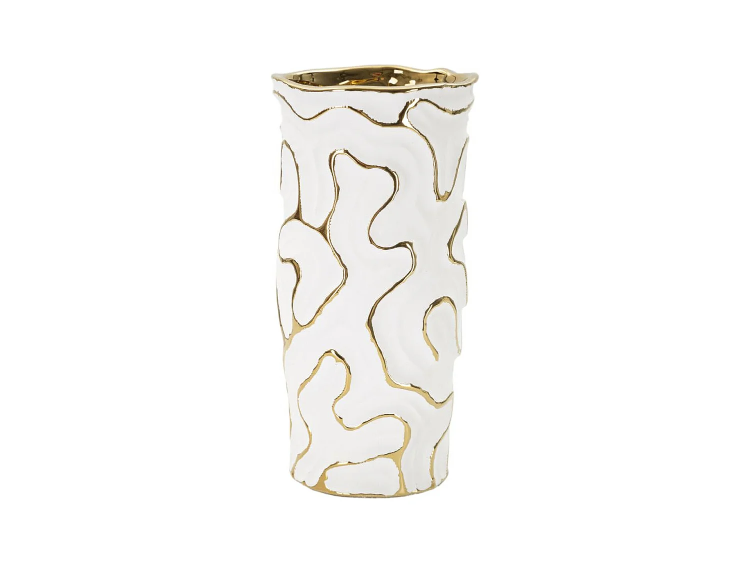 Vase Décoratif MF651, Blanc, 12,5x12,5x25 cm, Epikasa