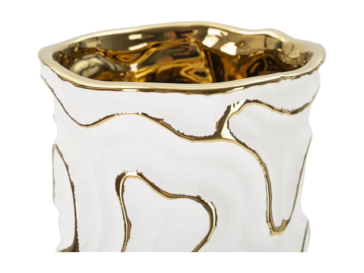 Vase Décoratif MF651, Blanc, 12,5x12,5x25 cm, Seven Design