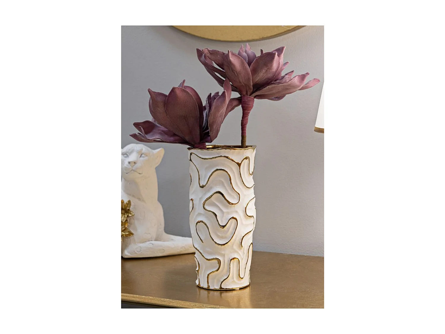 Vase Décoratif MF651, Blanc, 12,5x12,5x25 cm, Seven Design