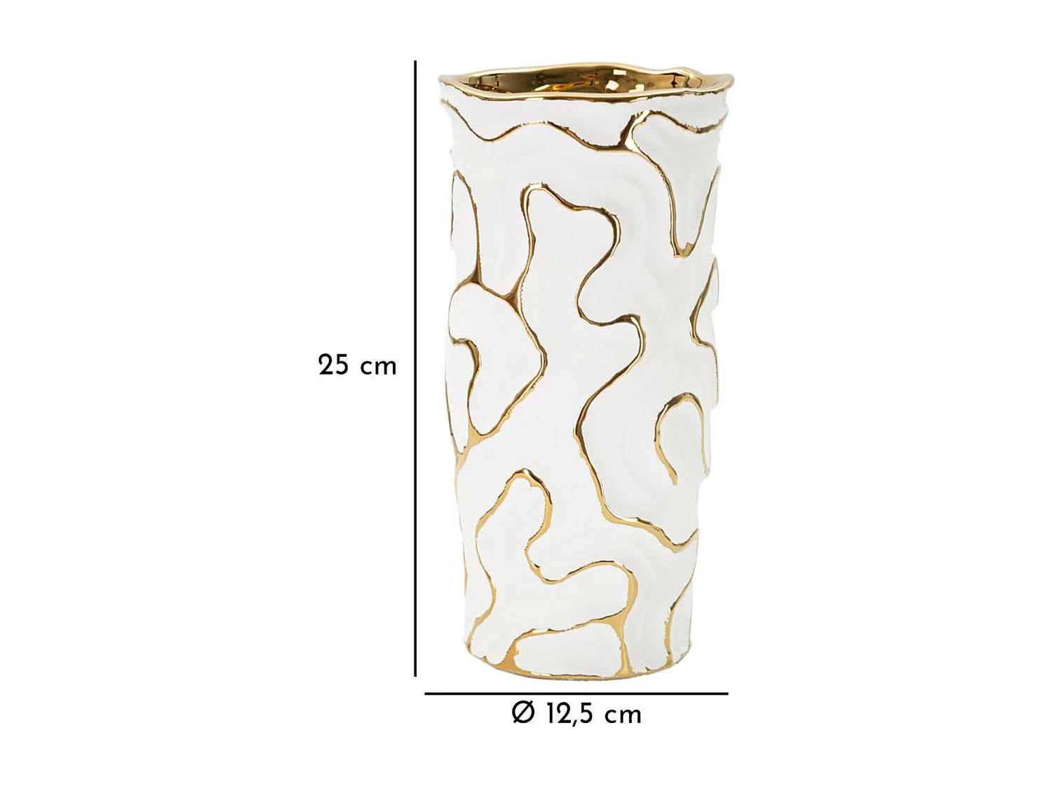 Vase Décoratif MF651, Blanc, 12,5x12,5x25 cm, Seven Design